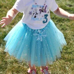 Frozen Tutu Elsa Tutu 4 Layer Sparkle Blue Tutu Snowflake tutu